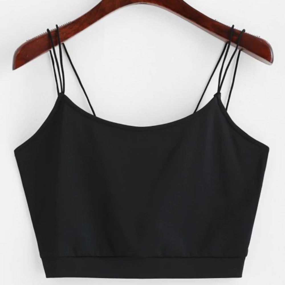 black cropped tank top